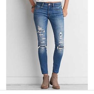 Destroyed Ripped Patched American Eagle Jeggings
